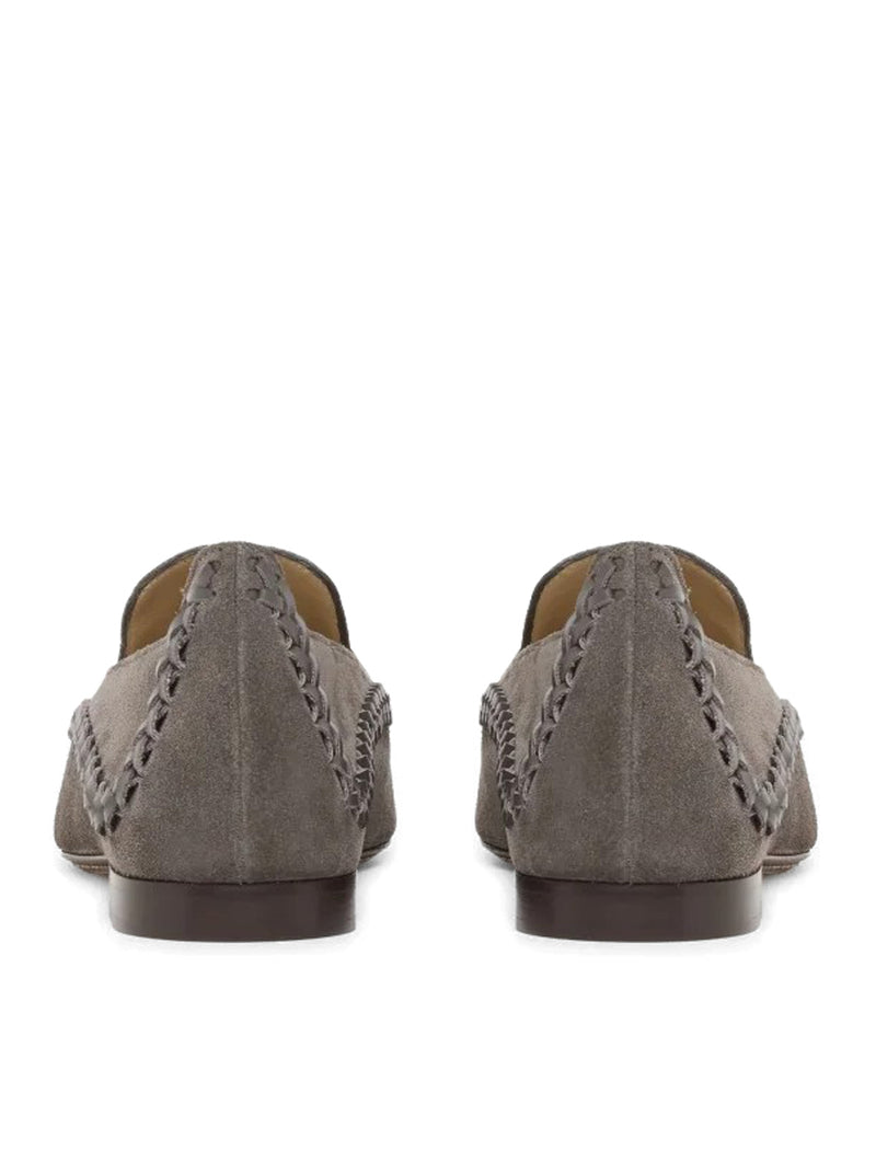 Giorgio Armani Women Slip-On Suede Sneakers With Woven Embroidery GIORGIO ARMANI