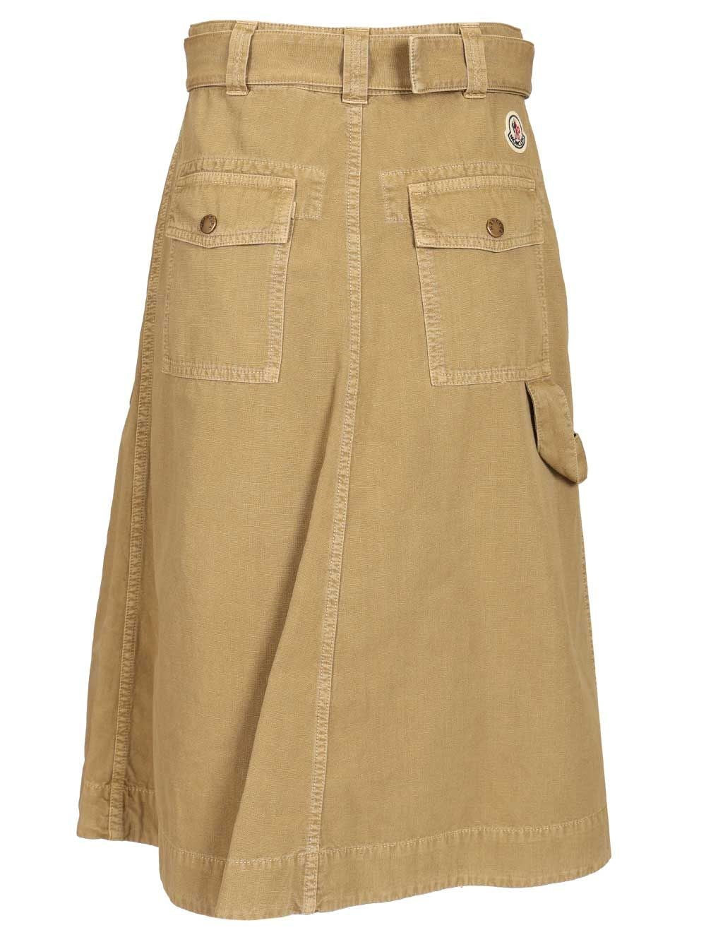Moncler Women Cotton Midi Skirt With Belt MONCLER