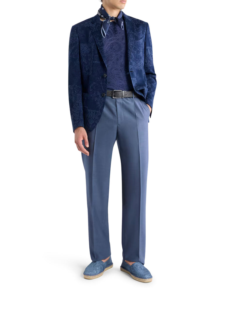 Etro Men Single-Breasted Jacquard Cotton Jacket With Floral Pattern ETRO