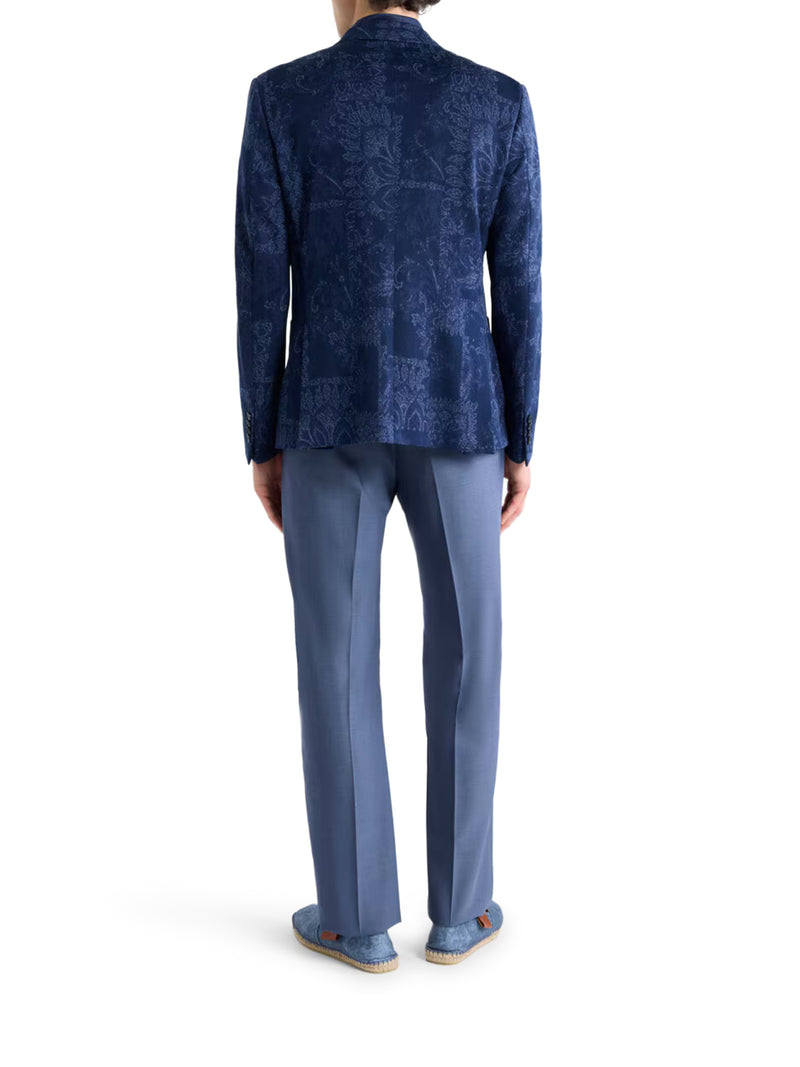 Etro Men Single-Breasted Jacquard Cotton Jacket With Floral Pattern ETRO