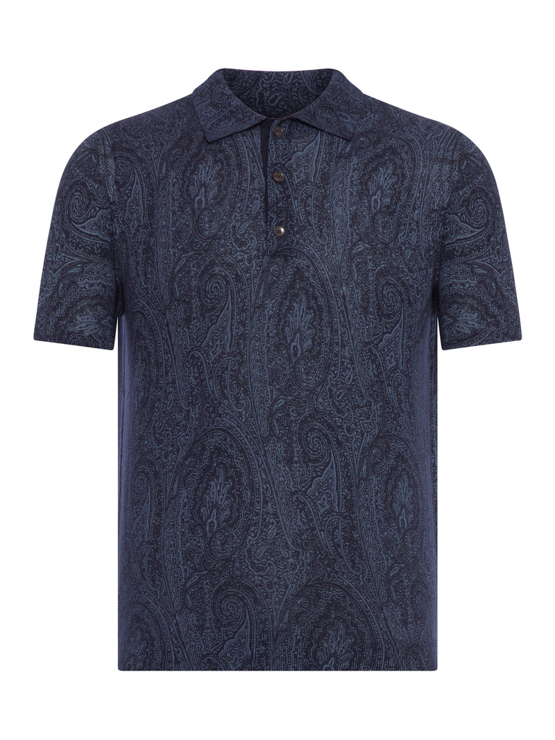 Etro Men Cotton Blend Polo Shirt With Floral Paisley Pattern ETRO