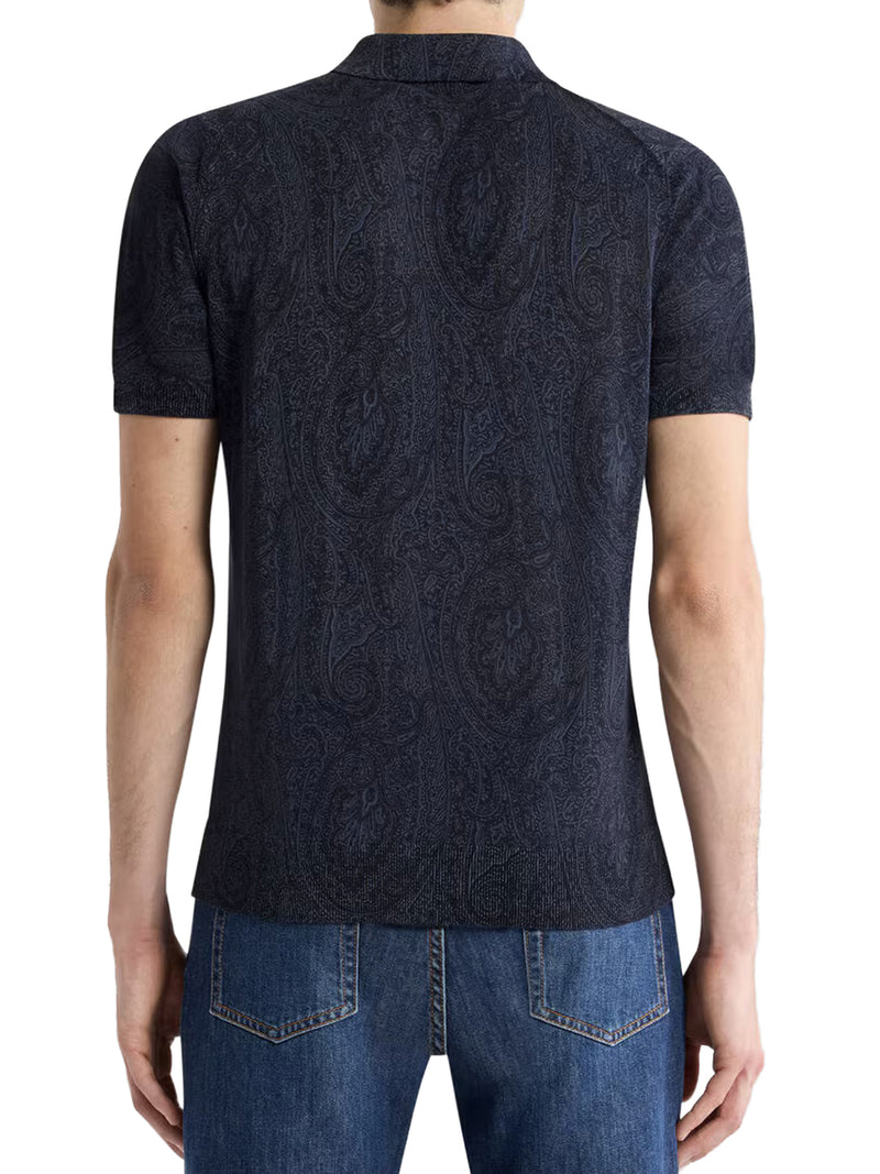 Etro Men Cotton Blend Polo Shirt With Floral Paisley Pattern ETRO