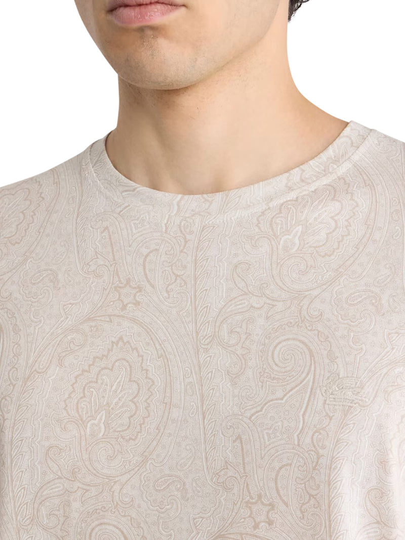 Etro Men Cotton T-Shirt With Arnica Pattern ETRO