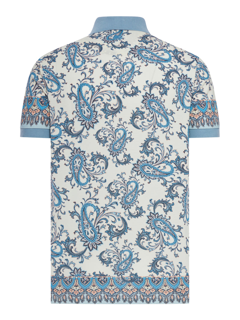 Etro Men Cotton Polo Shirt With Placed Print ETRO