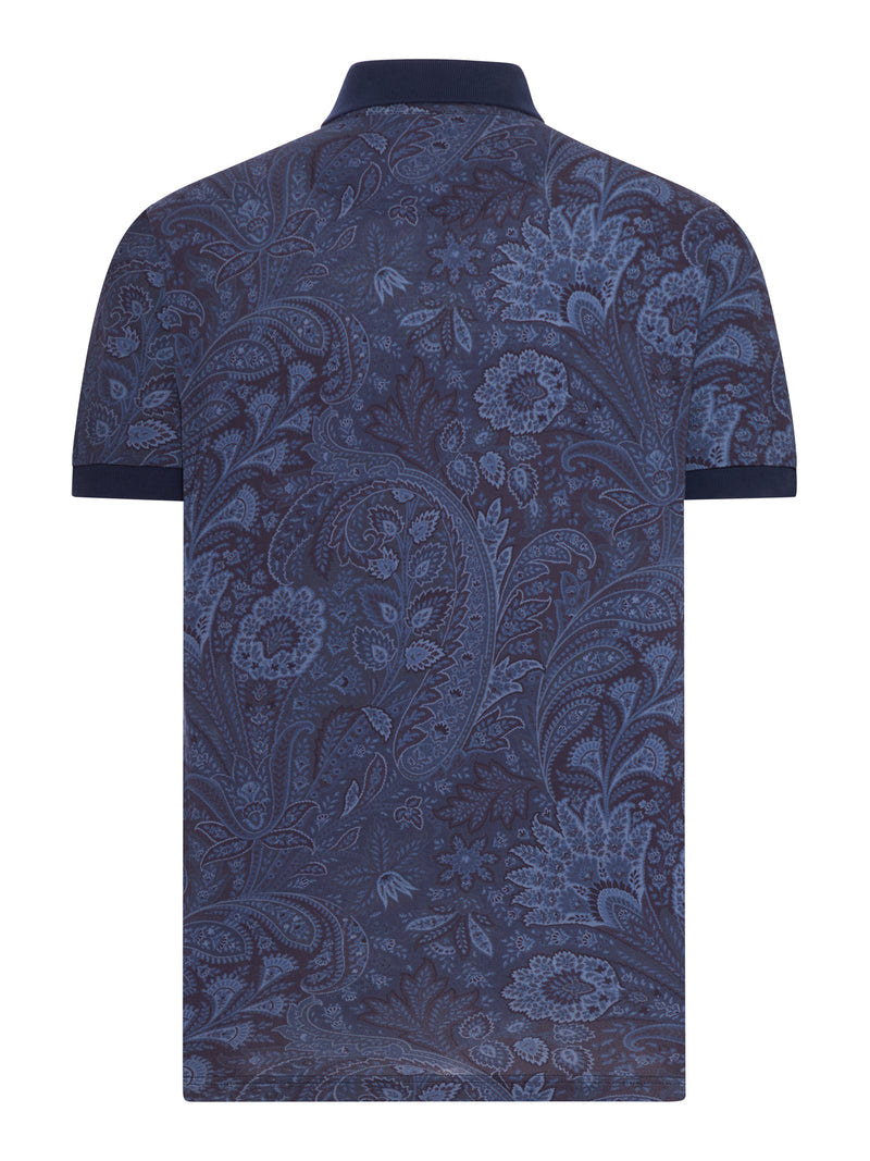 Etro Men Cotton Piquet Polo Shirt With Paisley Print ETRO