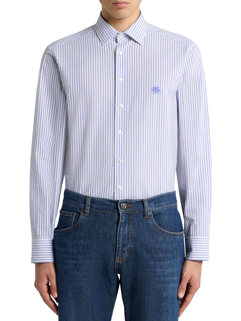 Etro Men Striped Seersucker Cotton Shirt ETRO
