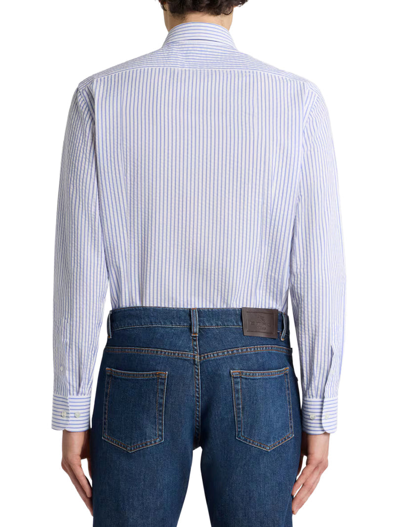 Etro Men Striped Seersucker Cotton Shirt ETRO
