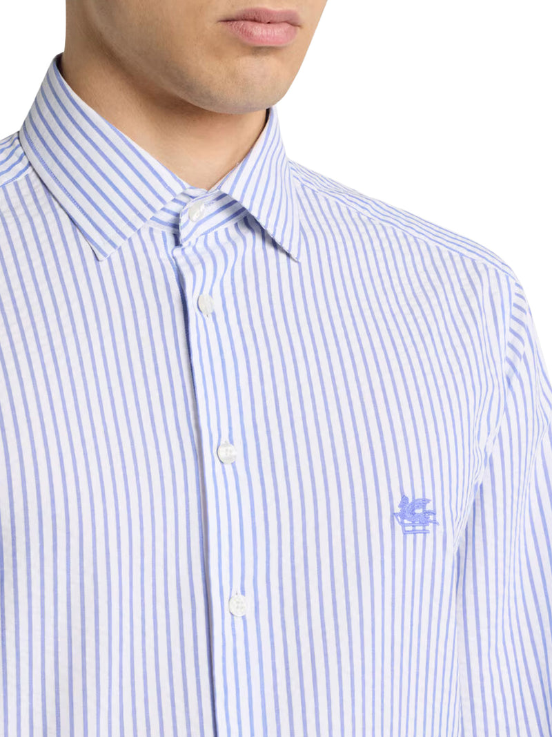 Etro Men Striped Seersucker Cotton Shirt ETRO
