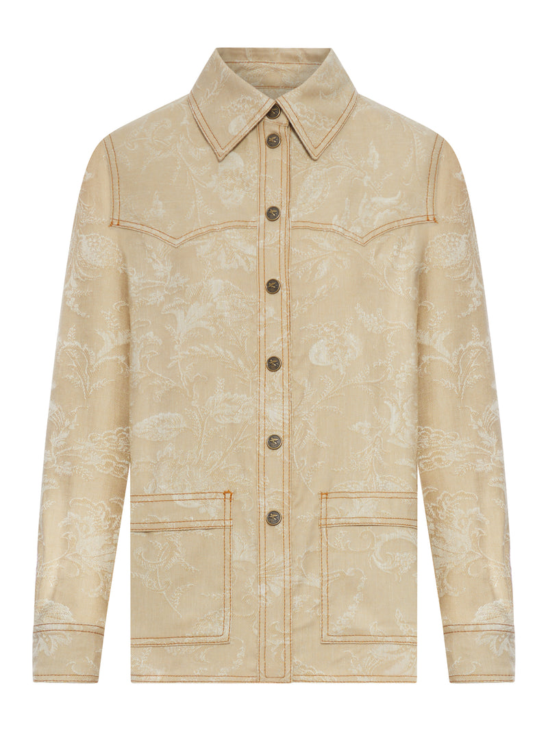 Etro Women Jacquard Overshirt With Tone-On-Tone Floral Pattern ETRO