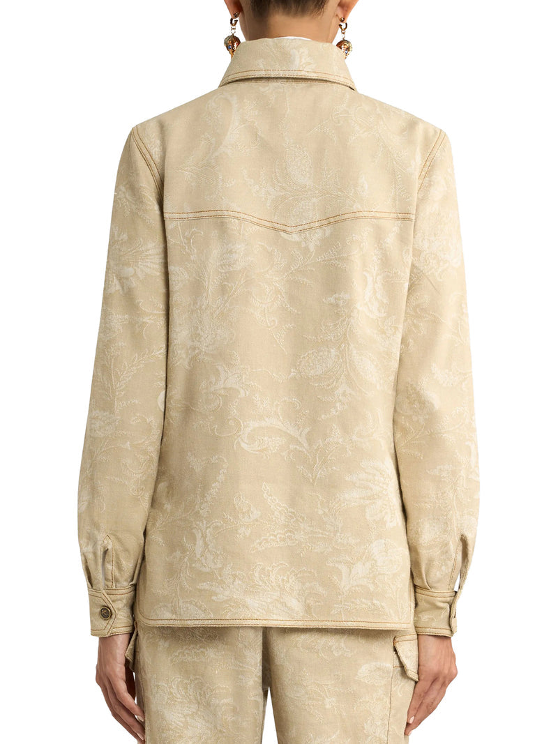 Etro Women Jacquard Overshirt With Tone-On-Tone Floral Pattern ETRO