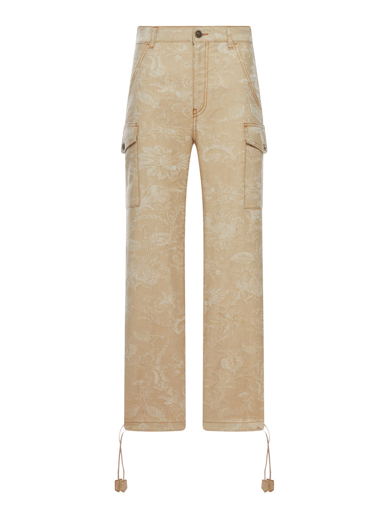 Etro Women Jacquard Cargo Trousers With Floral Pattern And Drawstring At The Bottom ETRO