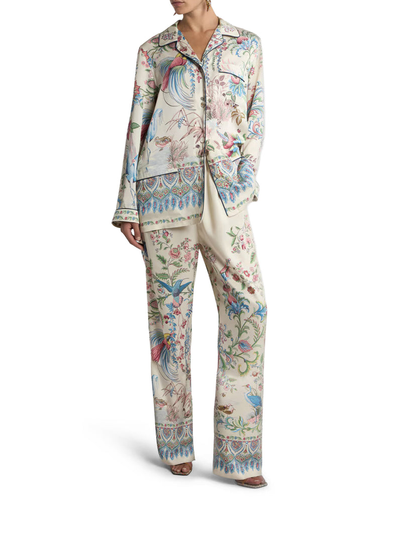 Etro Women Twill Shirt With Placed Flora And Fauna Print ETRO