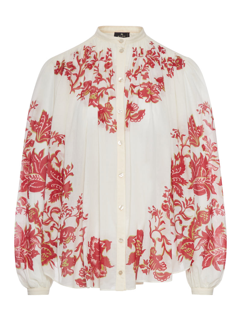 Etro Women Cotton Voile Blouse With Floral Print ETRO