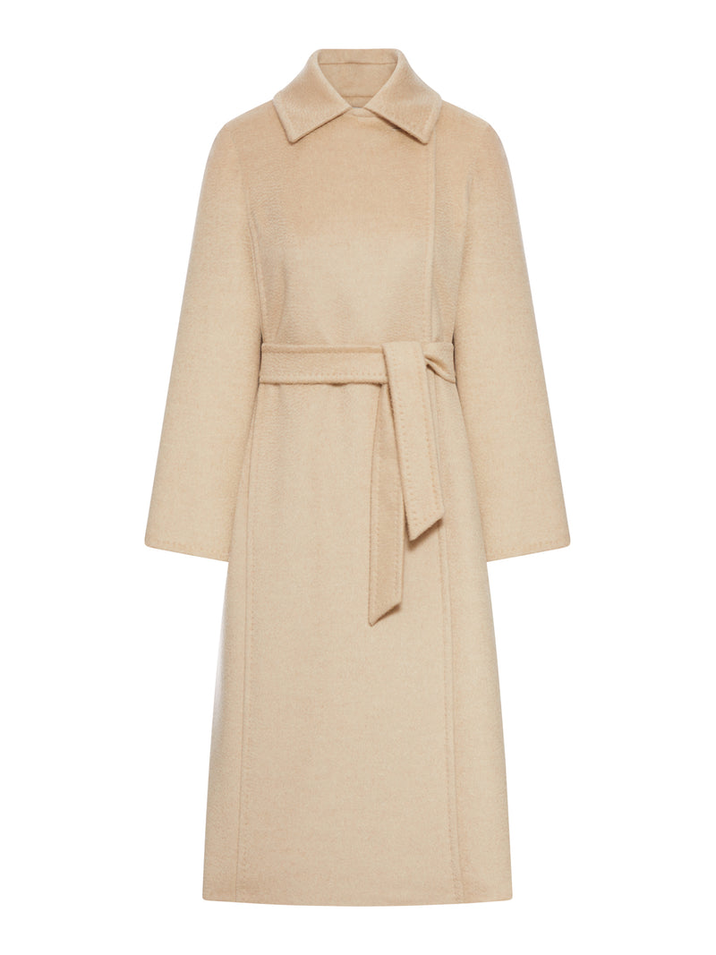Max Mara Women Riccio Camel Coat With Belt MAX MARA