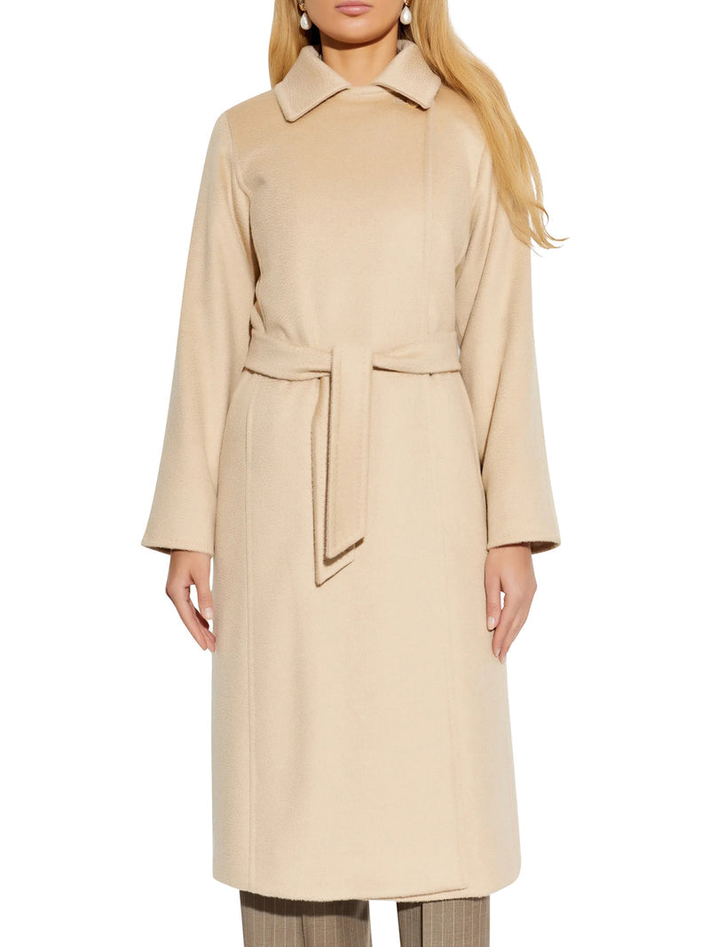 Max Mara Women Riccio Camel Coat With Belt MAX MARA