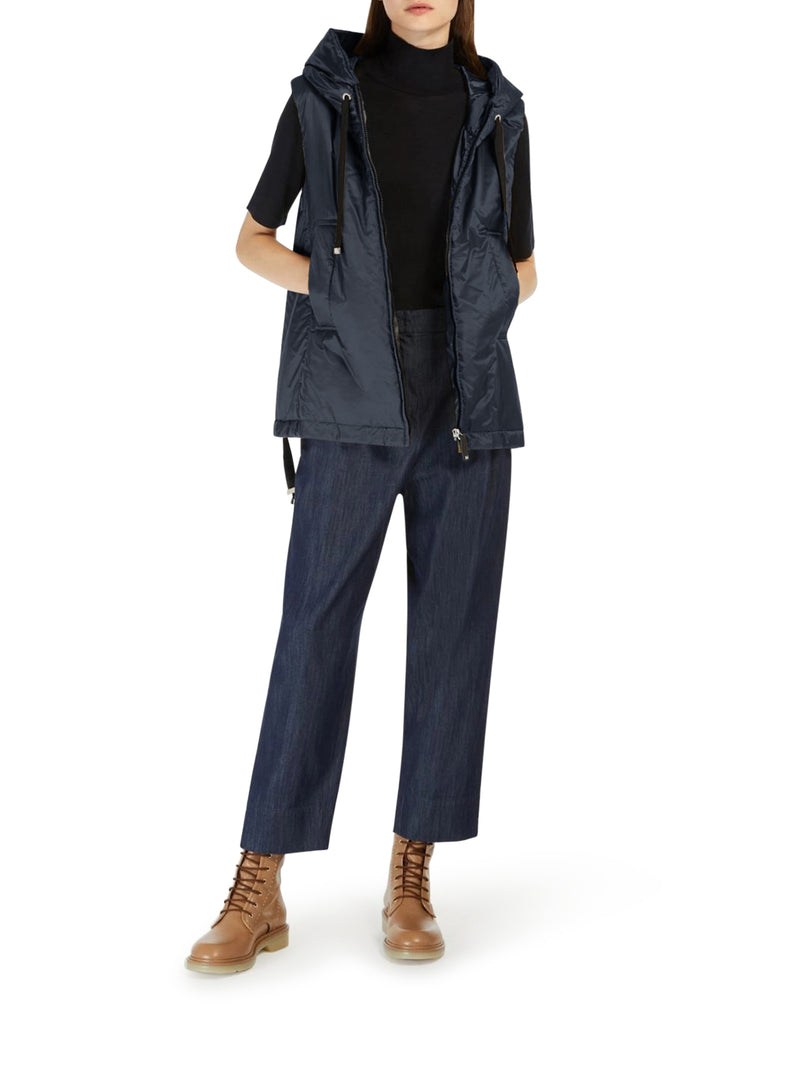 Max Mara The Cube Women Padded Vest With Hood In Waterproof Canvas MAX MARA THE CUBE