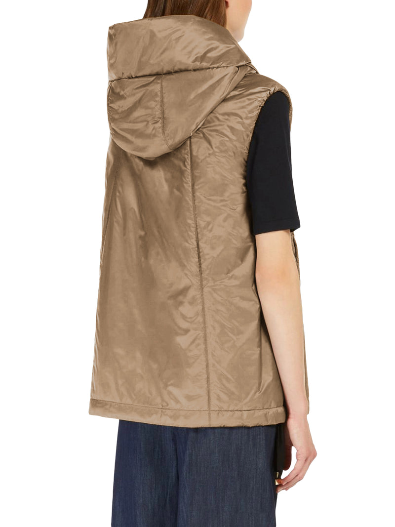 Max Mara The Cube Women Padded Vest With Hood In Waterproof Canvas MAX MARA THE CUBE
