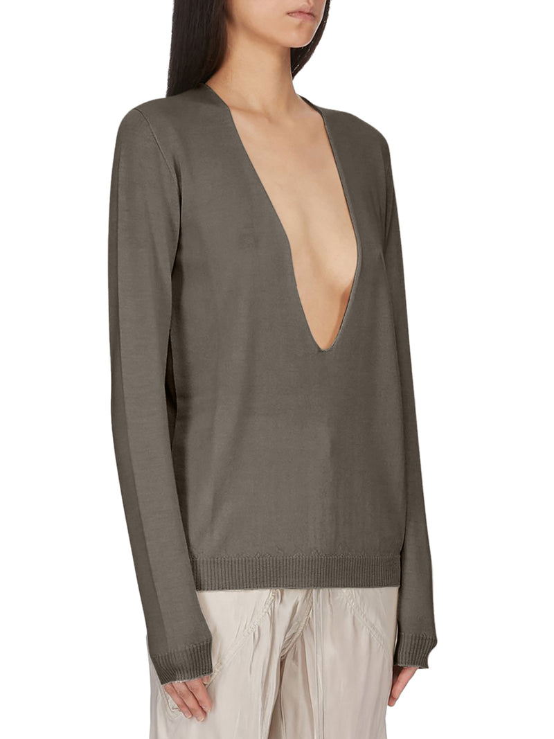 Rick Owens Women V-Neck Sweater In Virgin Wool RICK OWENS