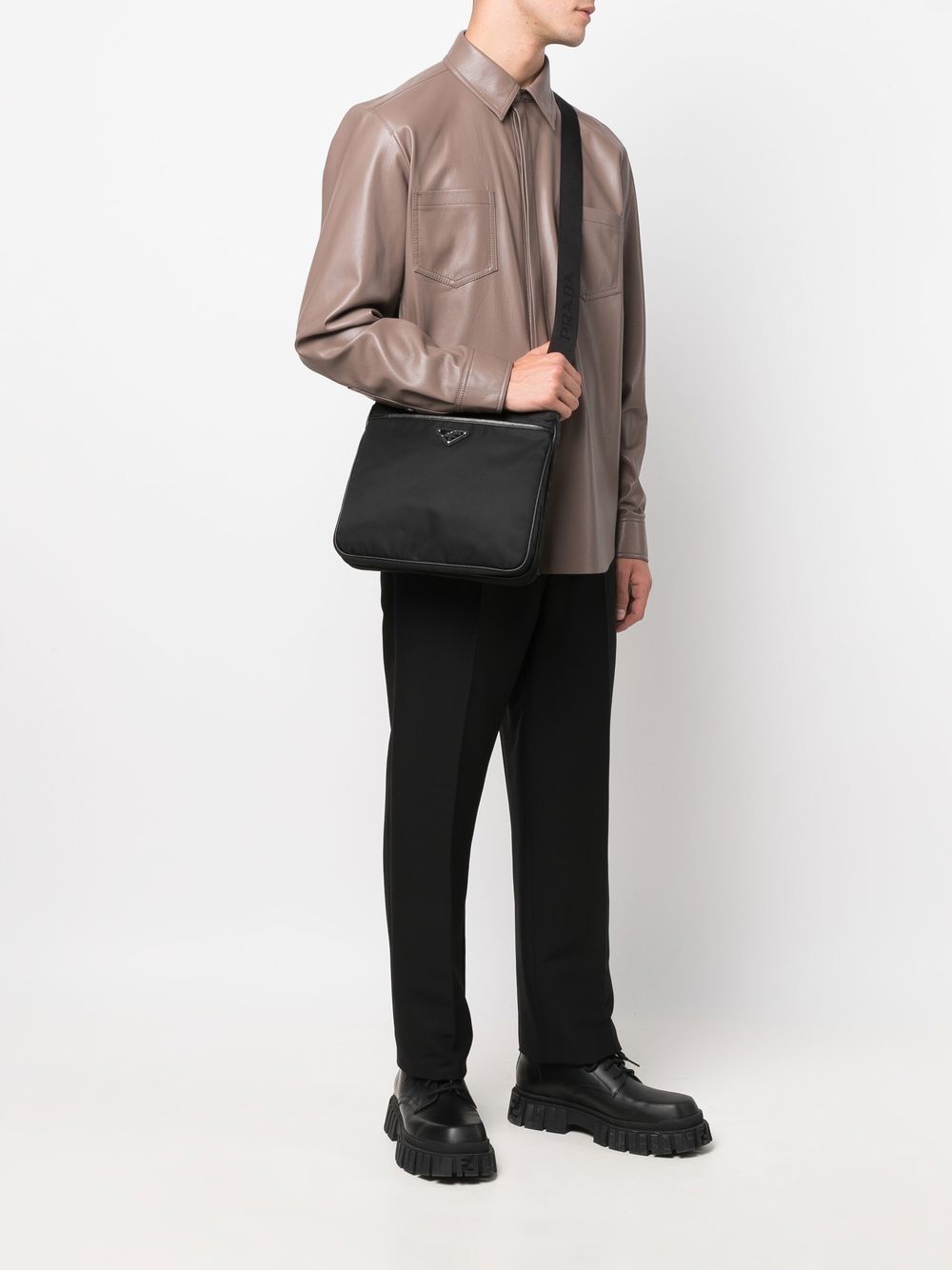 Prada Men Re-Nylon And Saffiano Shoulder Bag PRADA