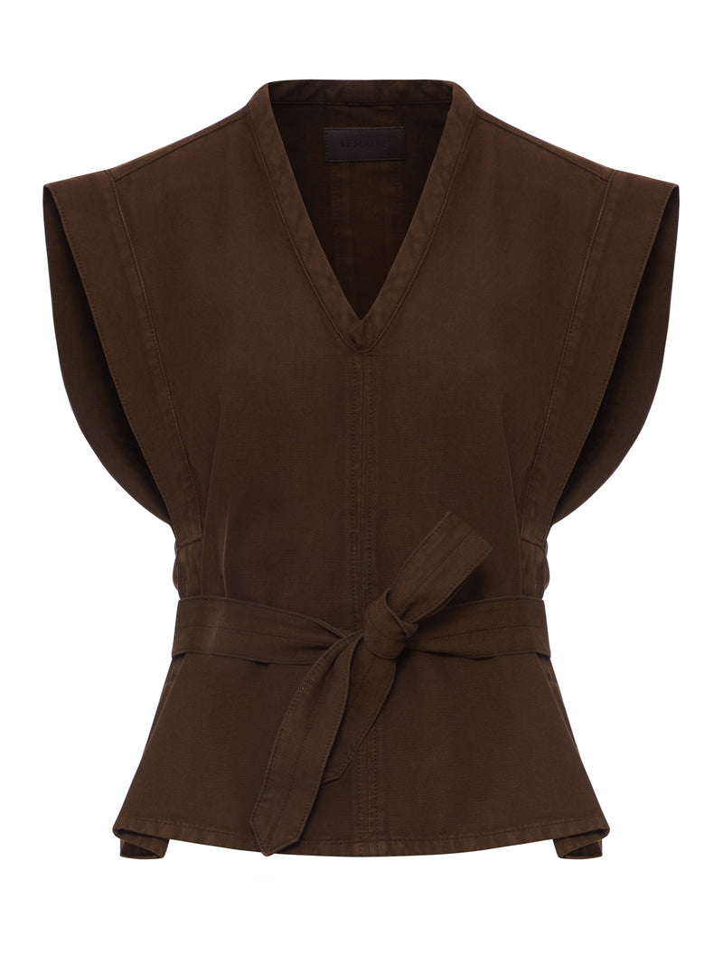 Lemaire Women Denim Top With Waist Belt LEMAIRE