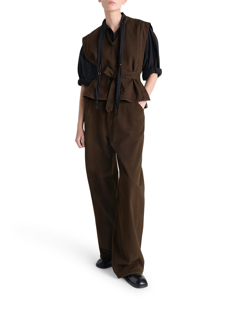 Lemaire Women Denim Top With Waist Belt LEMAIRE