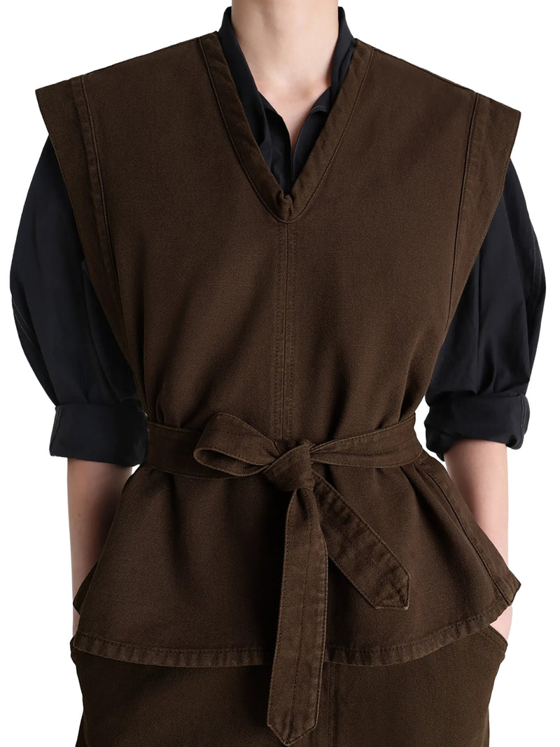 Lemaire Women Denim Top With Waist Belt LEMAIRE