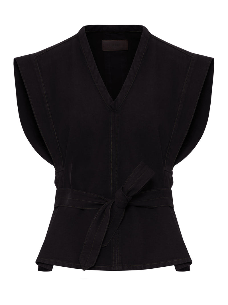 Lemaire Women Denim Top With Waist Belt LEMAIRE