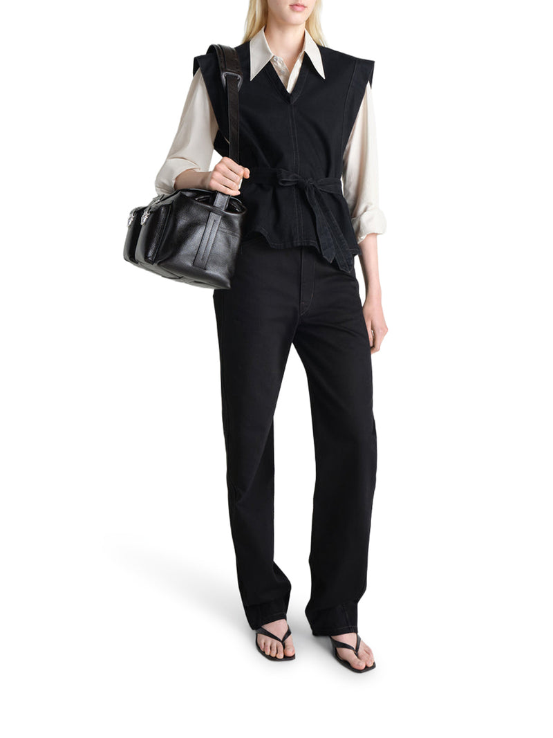 Lemaire Women Denim Top With Waist Belt LEMAIRE