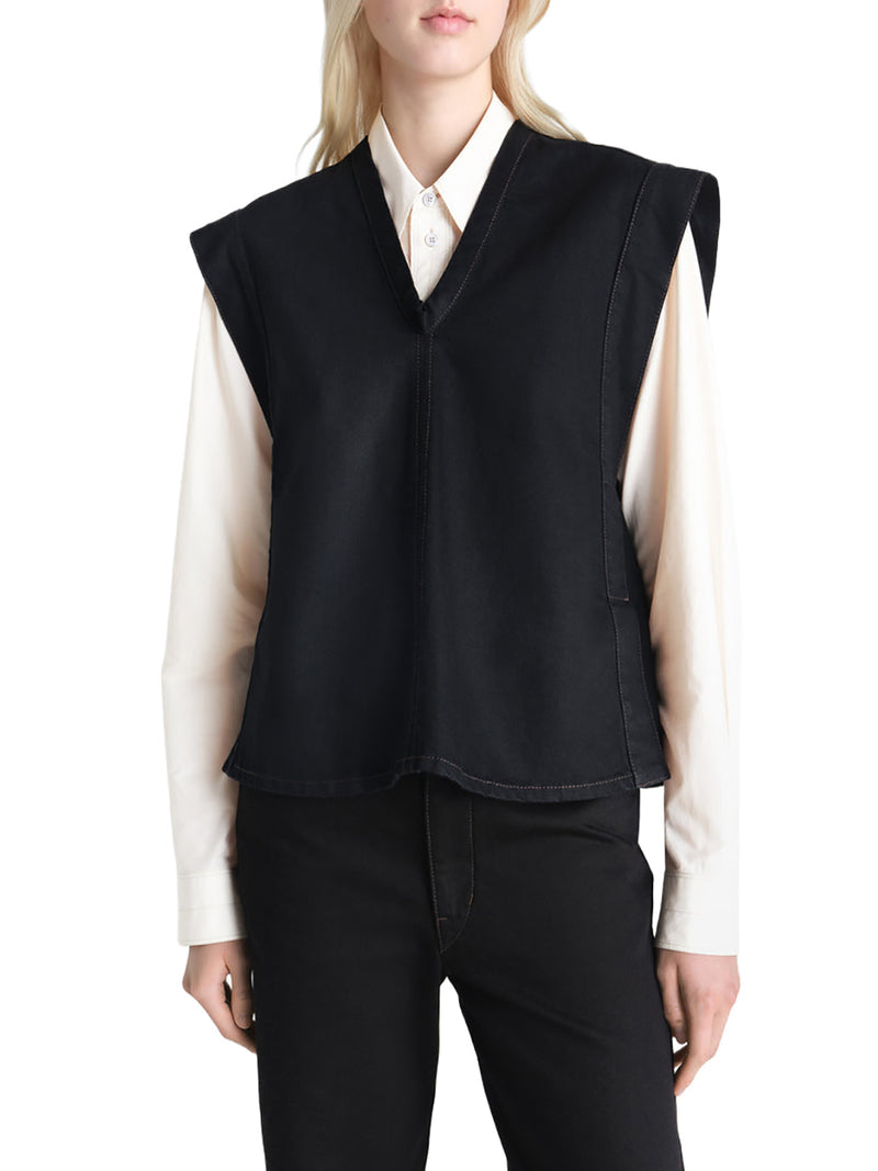 Lemaire Women Denim Top With Waist Belt LEMAIRE