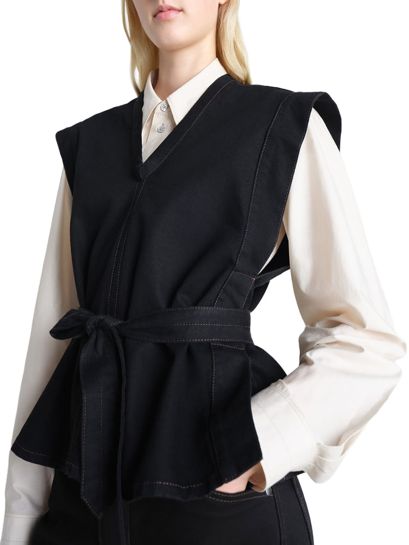 Lemaire Women Denim Top With Waist Belt LEMAIRE