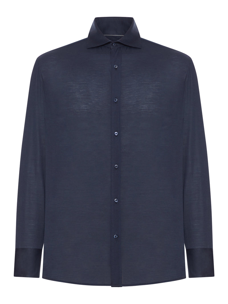Brunello Cucinelli Men Classic Cotton And Silk Blend Shirt BRUNELLO CUCINELLI