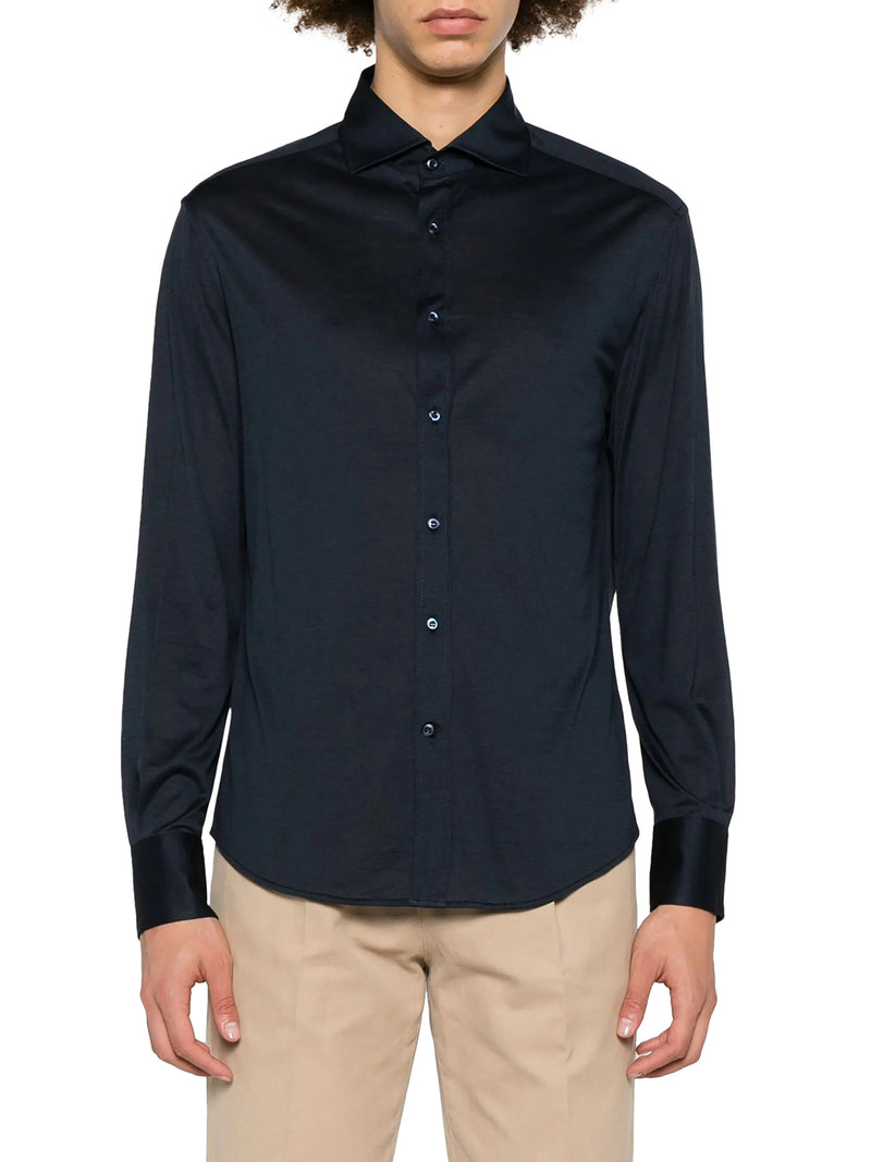 Brunello Cucinelli Men Classic Cotton And Silk Blend Shirt BRUNELLO CUCINELLI