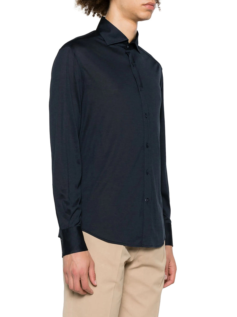 Brunello Cucinelli Men Classic Cotton And Silk Blend Shirt BRUNELLO CUCINELLI