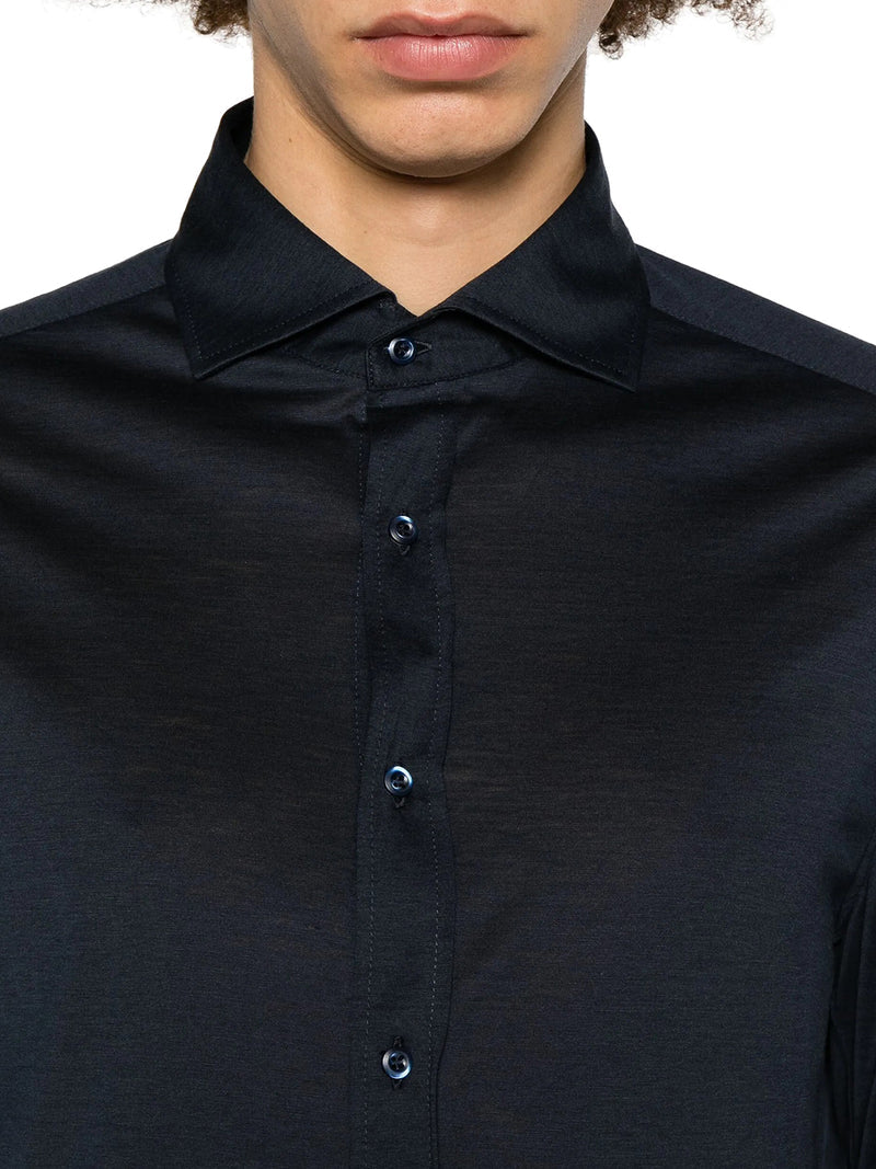 Brunello Cucinelli Men Classic Cotton And Silk Blend Shirt BRUNELLO CUCINELLI