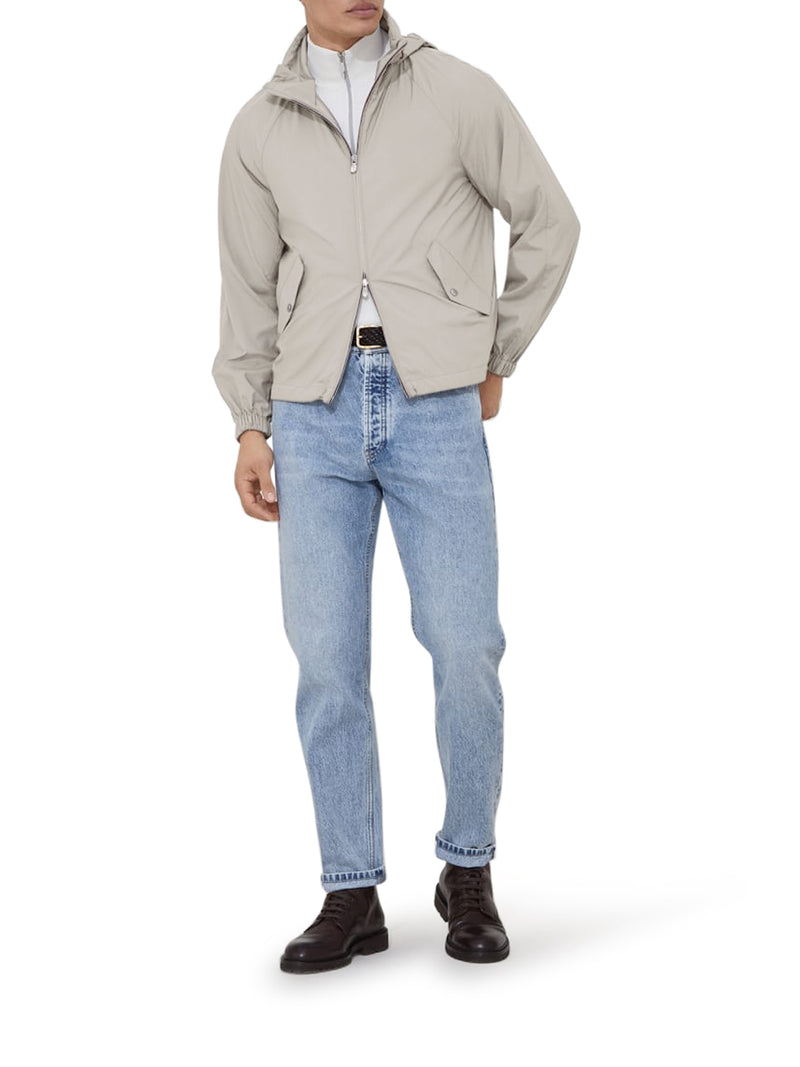 Brunello Cucinelli Men Unlined Outerwear In Technical Fabric With Hood BRUNELLO CUCINELLI