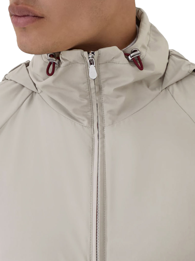 Brunello Cucinelli Men Unlined Outerwear In Technical Fabric With Hood BRUNELLO CUCINELLI