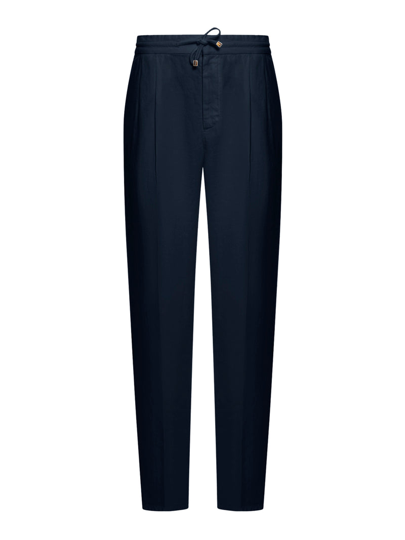 Brunello Cucinelli Men Linen Trousers With Drawstring BRUNELLO CUCINELLI