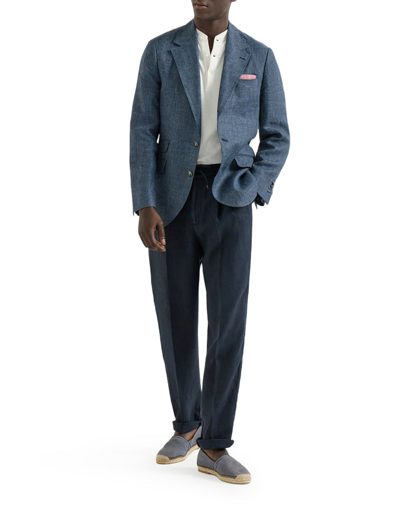 Brunello Cucinelli Men Linen Trousers With Drawstring BRUNELLO CUCINELLI
