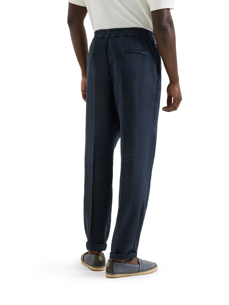 Brunello Cucinelli Men Linen Trousers With Drawstring BRUNELLO CUCINELLI