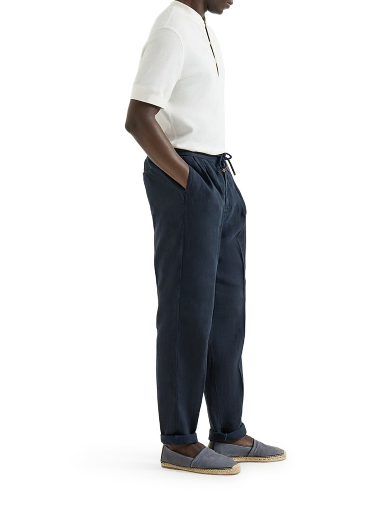 Brunello Cucinelli Men Linen Trousers With Drawstring BRUNELLO CUCINELLI