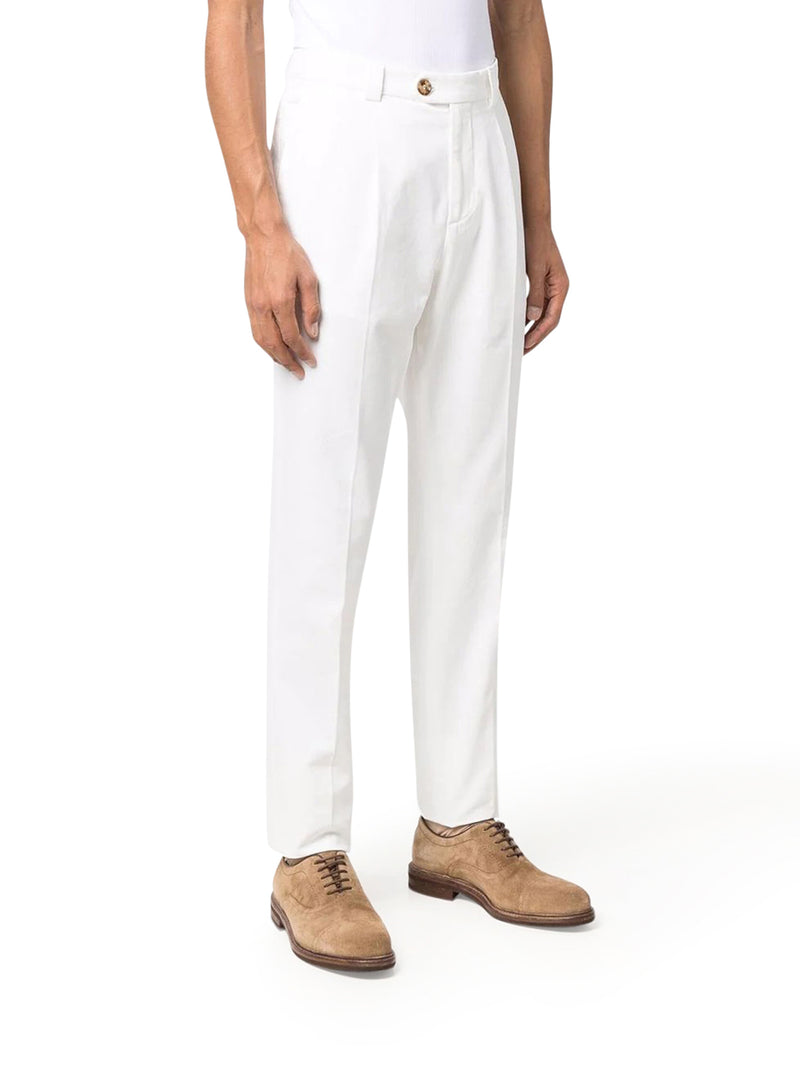 Brunello Cucinelli Men Dyed Tailored Cotton Trousers BRUNELLO CUCINELLI
