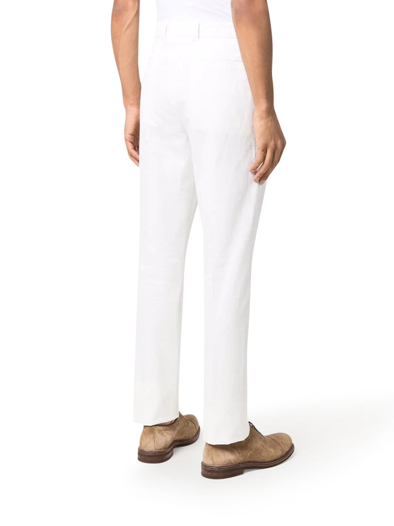 Brunello Cucinelli Men Dyed Tailored Cotton Trousers BRUNELLO CUCINELLI