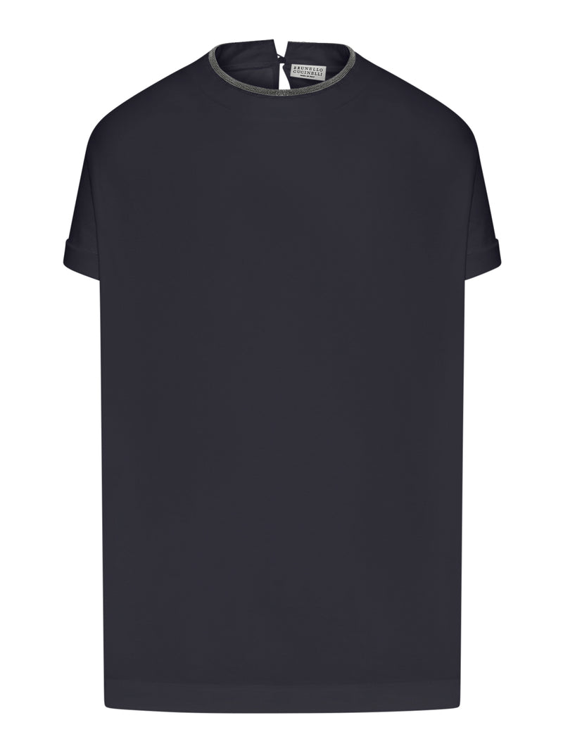 Brunello Cucinelli Women Jersey T-Shirt With Precious Faux Layering BRUNELLO CUCINELLI