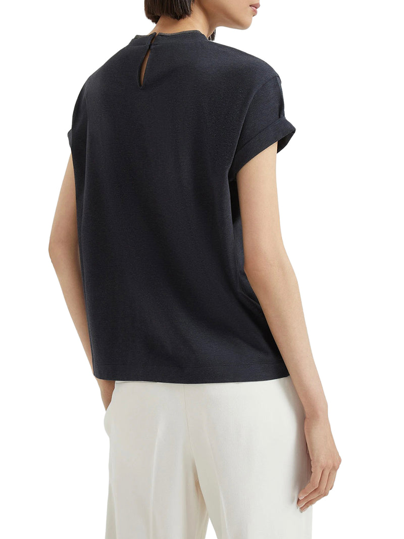 Brunello Cucinelli Women Jersey T-Shirt With Precious Faux Layering BRUNELLO CUCINELLI