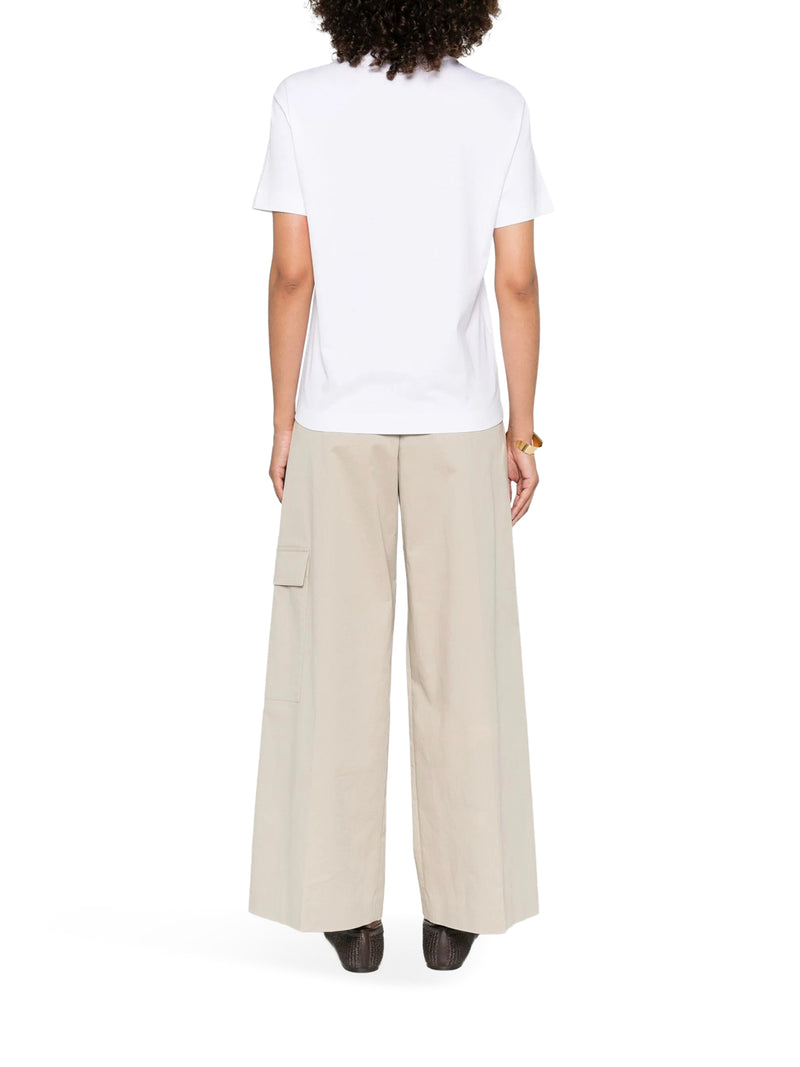 Brunello Cucinelli Women Crew Neck Cotton T-Shirt With Mobile Application BRUNELLO CUCINELLI