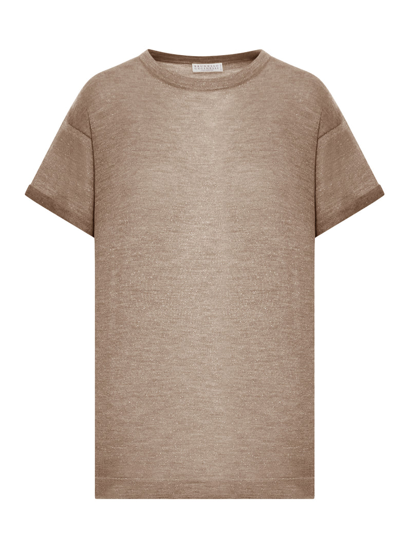 Brunello Cucinelli Women Lightweight Cashmere And Silk Sweater With Lurex Inserts BRUNELLO CUCINELLI