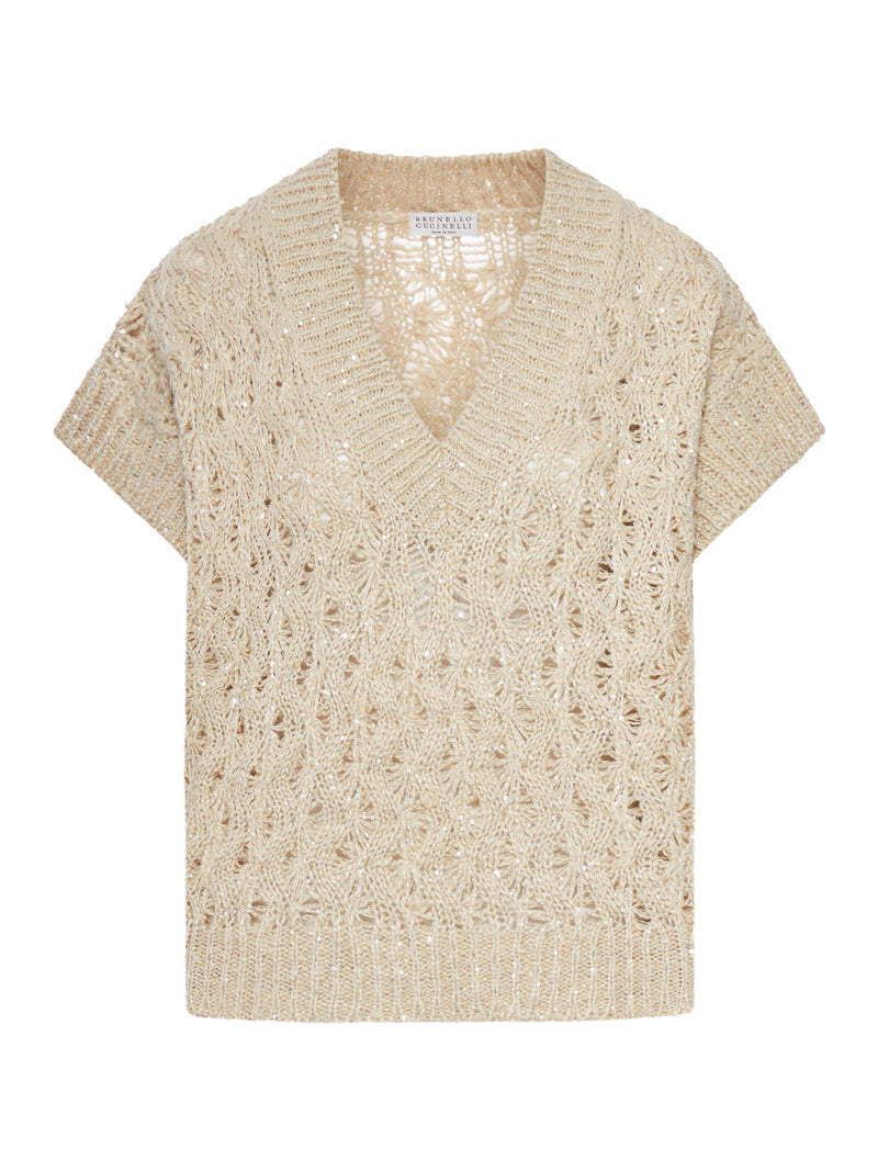 Brunello Cucinelli Women Linen And Silk Knitted Vest BRUNELLO CUCINELLI