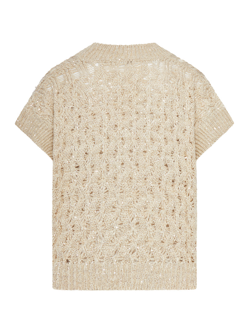 Brunello Cucinelli Women Linen And Silk Knitted Vest BRUNELLO CUCINELLI
