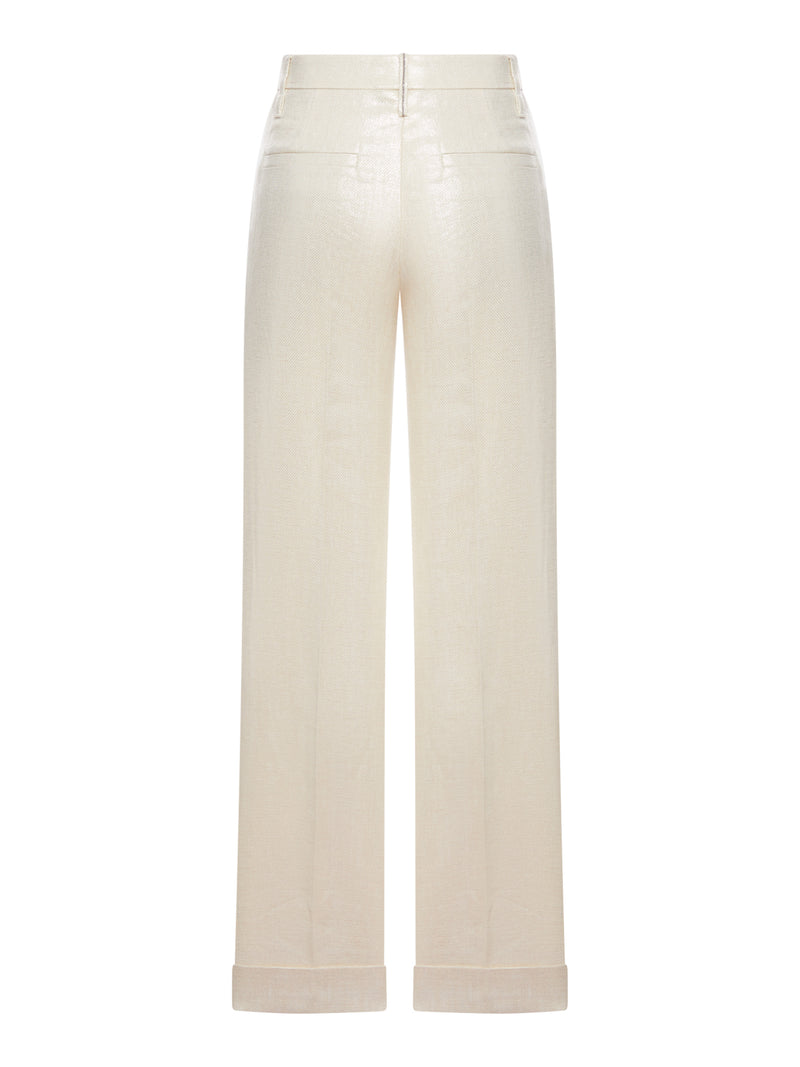 Brunello Cucinelli Women Wide-Leg Tailored Linen Trousers BRUNELLO CUCINELLI