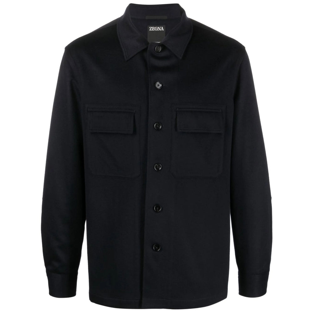 Zegna Blue Jackets - Shirt Jackets Men